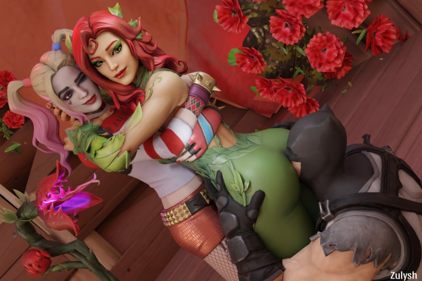 1boy 2girls ass_focus ass_grab ass_on_face ass_sniffing batman big_ass curvy dc_comics epic_games facesitting femdom fortnite fortnite:_battle_royale fully_clothed grey_body hand_on_ass hands_on_hips harley_quinn harley_quinn_(fortnite) hug huge_ass humiliation muscular muscular_male poison_ivy poison_ivy_(fortnite) sniffing trio watching zulysh