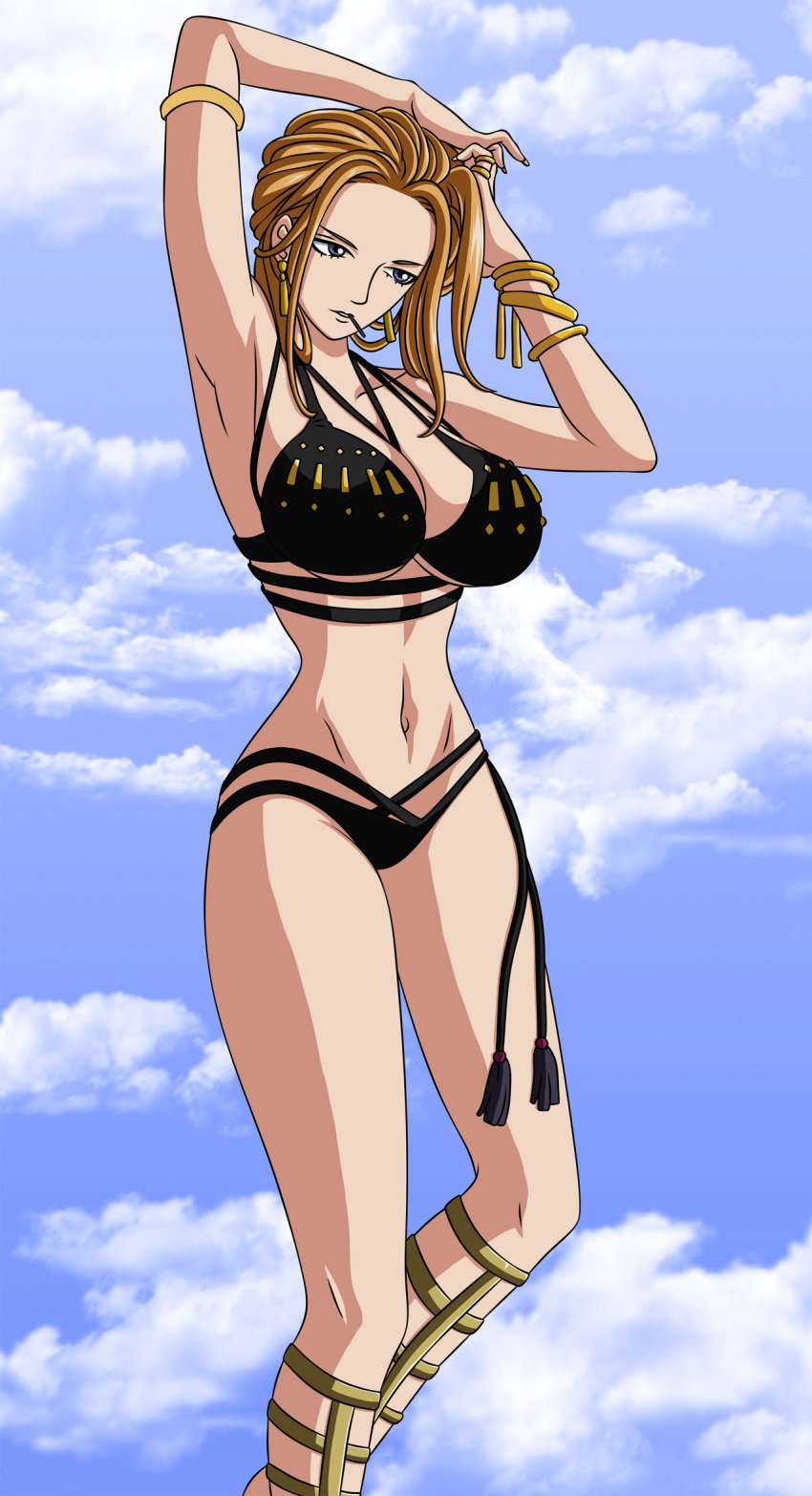 1girls armpits bikini blonde blonde_hair female female_only kalifa krazykamikaze44 large_breasts one_piece tagme