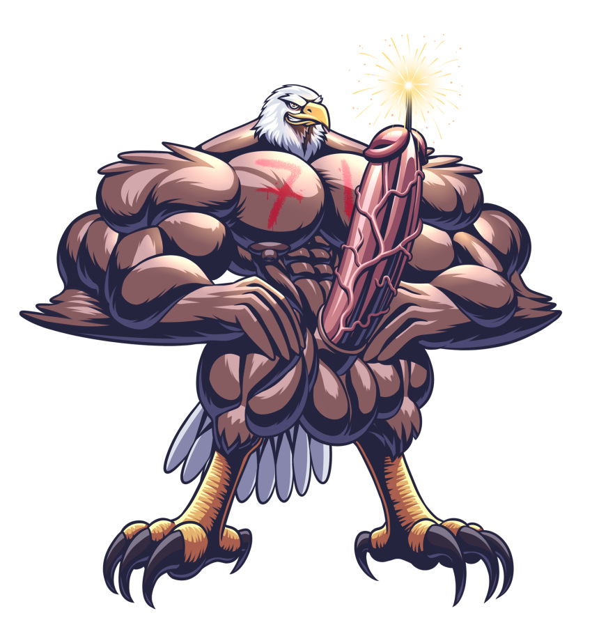 2017 4th_of_july abs accipitrid accipitriform american_eagle american_flag anthro avian bald_eagle balls big_balls big_penis bird eagle erection genitals hi_res holidays humanoid_genitalia humanoid_penis male male_only muscular muscular_anthro muscular_male nipples nude pecs penis sea_eagle solo united_states_of_america vein veiny_penis wolfiecanem