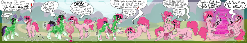 balls crystal_pony_(mlp) cum equine fellatio feral handjob horse hypnosis magic male male_only mammal mind_control my_little_pony oral orgasm penis pinkie_pie_(mlp) pony raysofsunshine sequence sex speech_bubble transformation