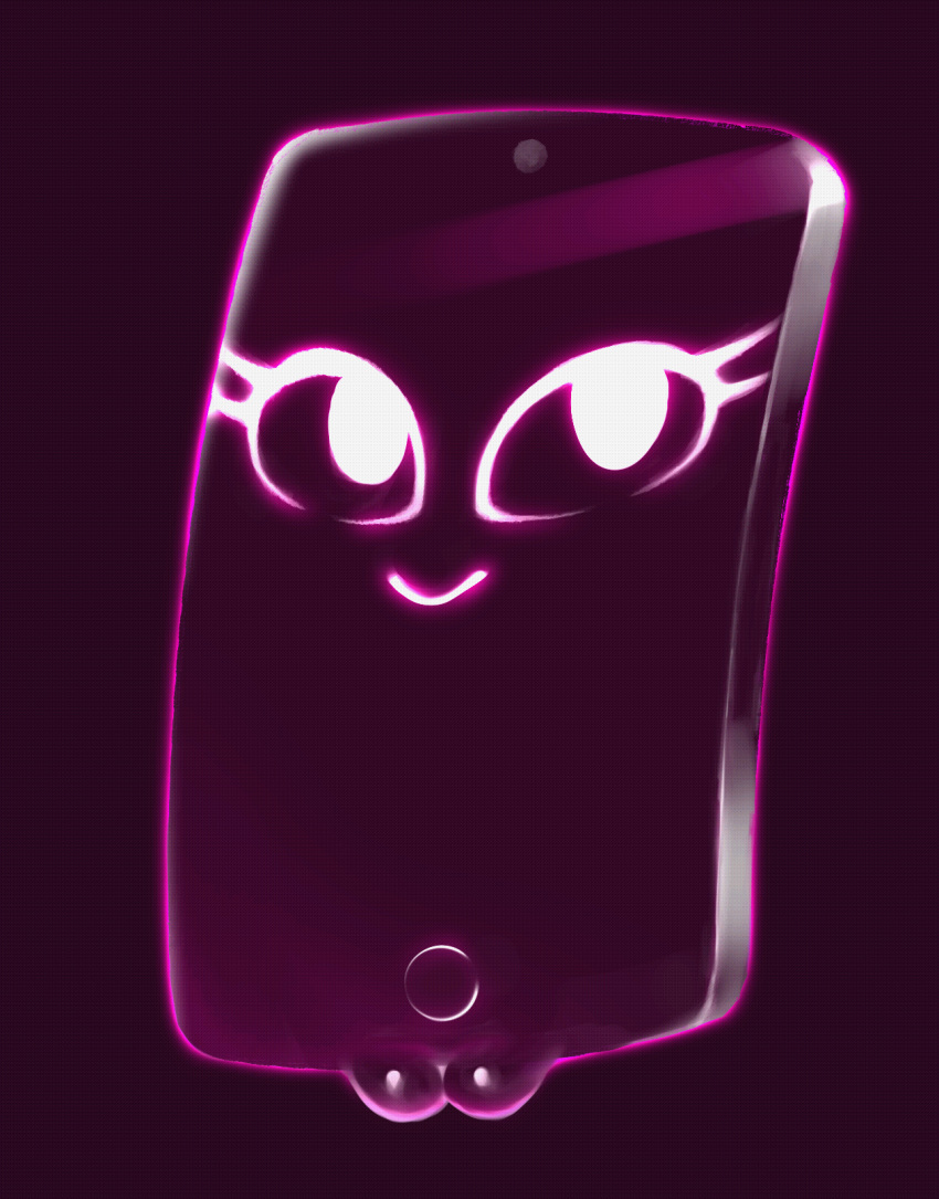 animate_inanimate exed_eyes eyelashes female inanimate object oppo oppo_f9_pro phone pussy smile solo tagme