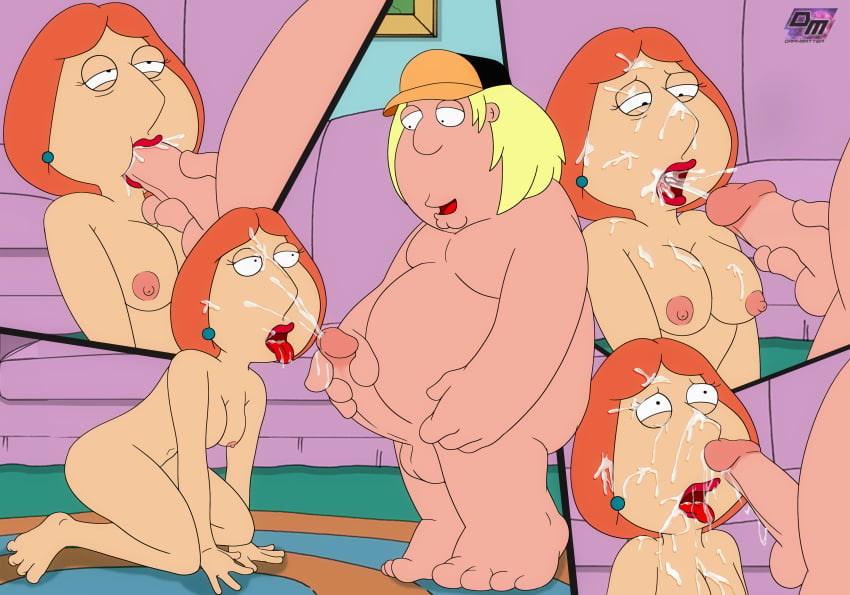 chris_griffin cum_on_face darkmatter family_guy fellatio incest lois_griffin mother_and_son on_knees penis_on_face