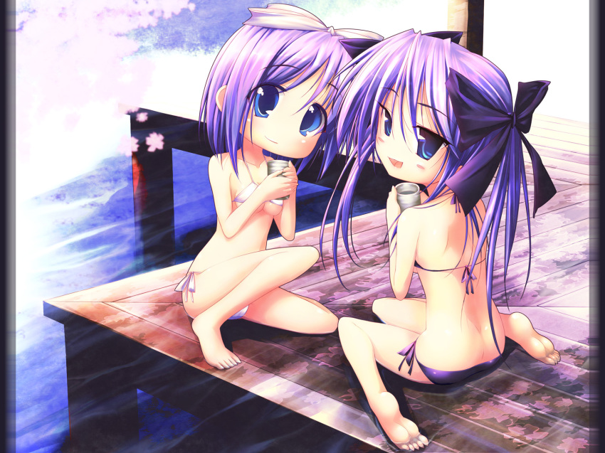 kagami_hiiragi lucky_star siblings sisters swimsuit tagme tsukasa_hiiragi twins