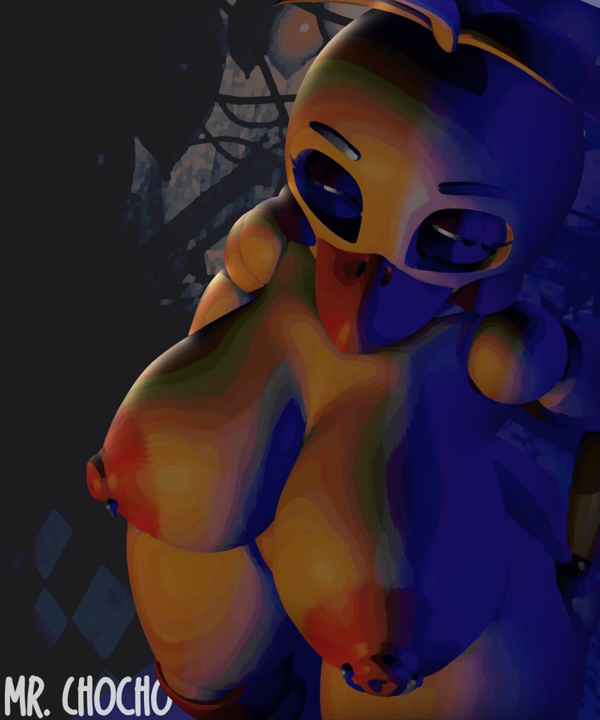 3d beak boobs female_only five_nights_at_freddy's fnaf prisma3d render runaboo_chica solo toy_chica_(fnaf)