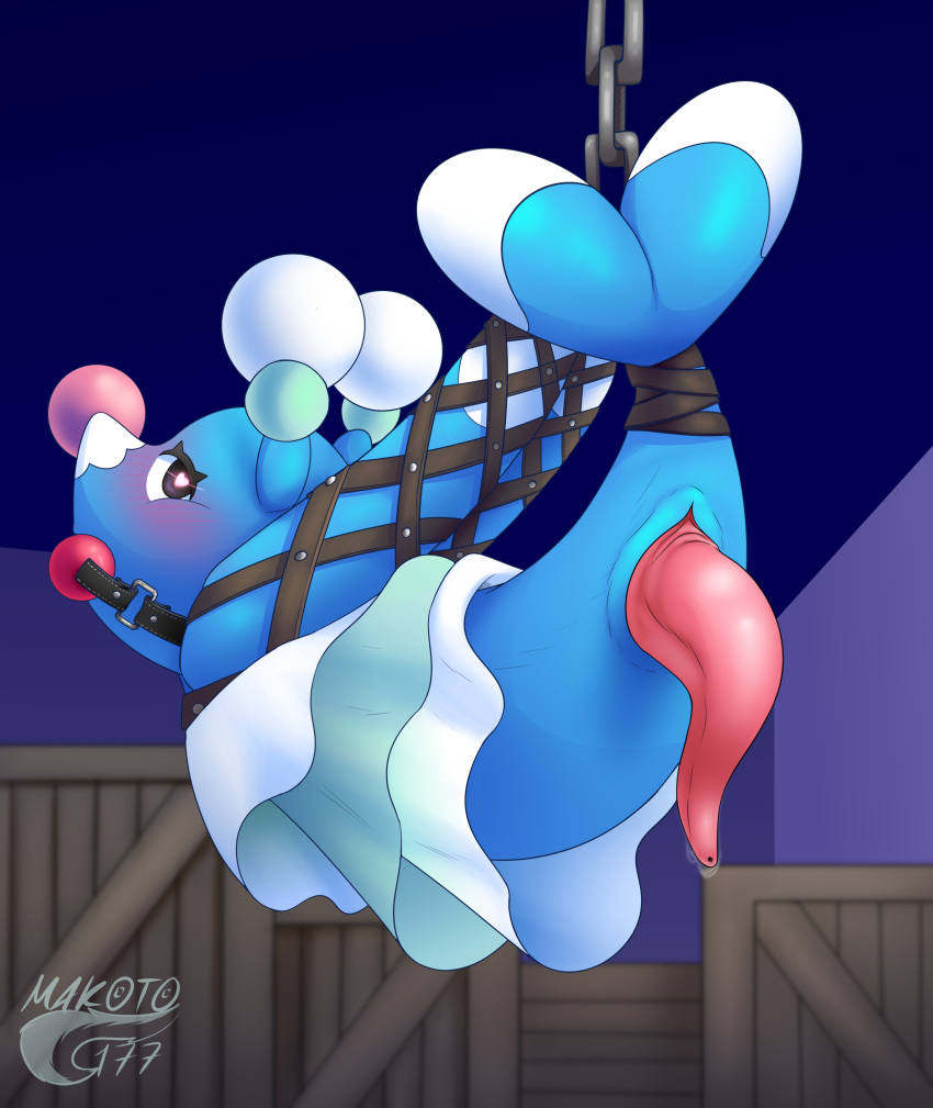 blush bondage bound brionne hi_res makoto177 male male_only nintendo penis pokémon_(species) pokemon pokemon_sm solo video_games