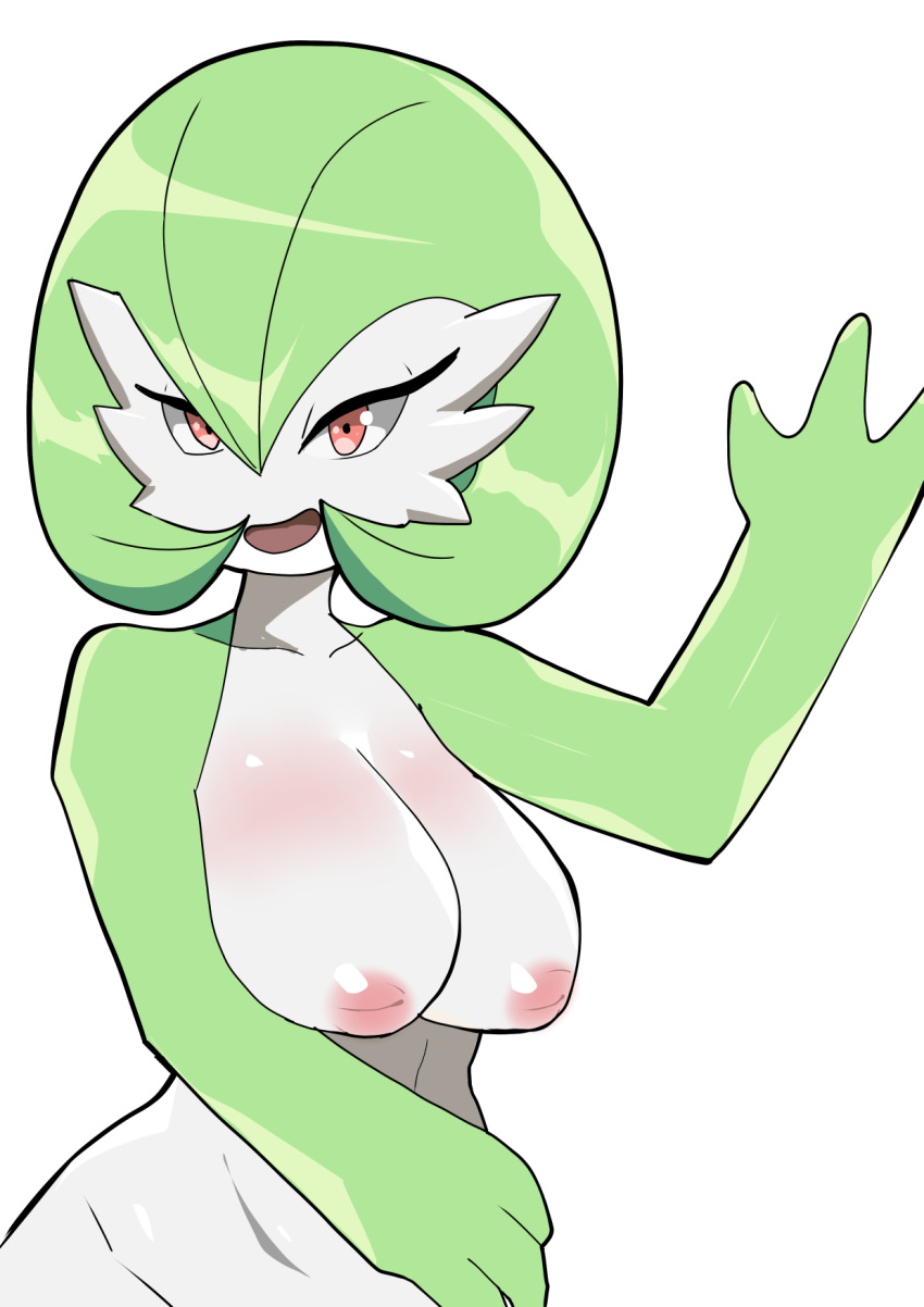 1girls breasts doublehero female gardevoir green_hair inverted_nipples pokemon pokemon_(species) pokemon_rse