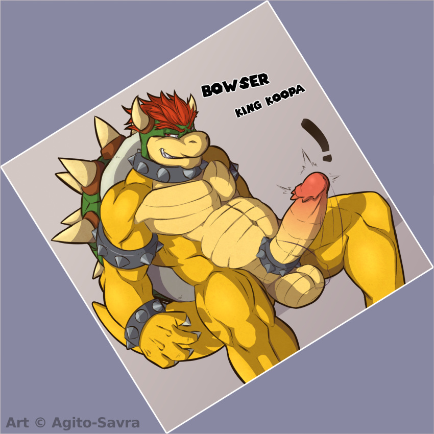 1boy 2018 agito-savra anthro armlet balls belly biceps big_muscles big_penis bowser bracelet circumcised claws cock_ring collar erection eyebrows green_skin hair hi_res horn humanoid_penis jewelry koopa lizard looking_at_viewer male male_only mario_(series) musclegut muscular navel nintendo nude overweight pecs penis red_eyes reptile scalie shell simple_background sitting smile smirk solo spiked_armlet spiked_bracelet spiked_collar spikes tail teeth testicles thick_penis turtle video_games yellow_skin