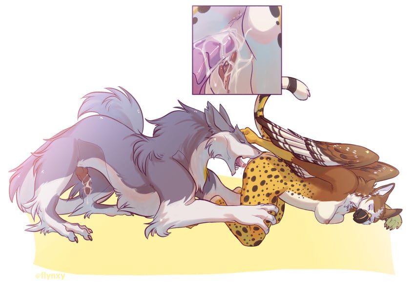 2018 4_toes 5_fingers after_sex afterglow ankle_tuft anthro anthro_on_feral anus ass_up avian beast_sergal biped blue_eyes breast_squish breasts brown_feathers brown_markings butt_fluff chest_tuft claws closed_eyes countershading crotch_shot crouching cum cum_drip cum_in_pussy cum_inside cum_on_penis cum_string cunnilingus cutaway digitigrade dipstick_tail dripping duo ear_tuft elbow_tufts erection feathers female female_on_feral feral flynx-flink fur fynath grey_fur gryphon half-erect hi_res high-angle_view hindpaw kel kneeling knot larger_male leopard_spots looking_at_partner looking_back looking_pleasured male male_on_anthro mammal mane markings messy multicolored_tail neck_tuft nude open_mouth oral paws penis presenting pussy pussy_close-up pussy_juice quadruped raised_tail rule_63 sergal sex shaded shoulder_tuft side_view signature simple_background size_difference snout spots straight tail_tuft tan_fur toe_claws toes tongue tongue_out tuft vaginal_penetration white_background white_fur yellow_background yellow_fur yellow_markings zoophilia