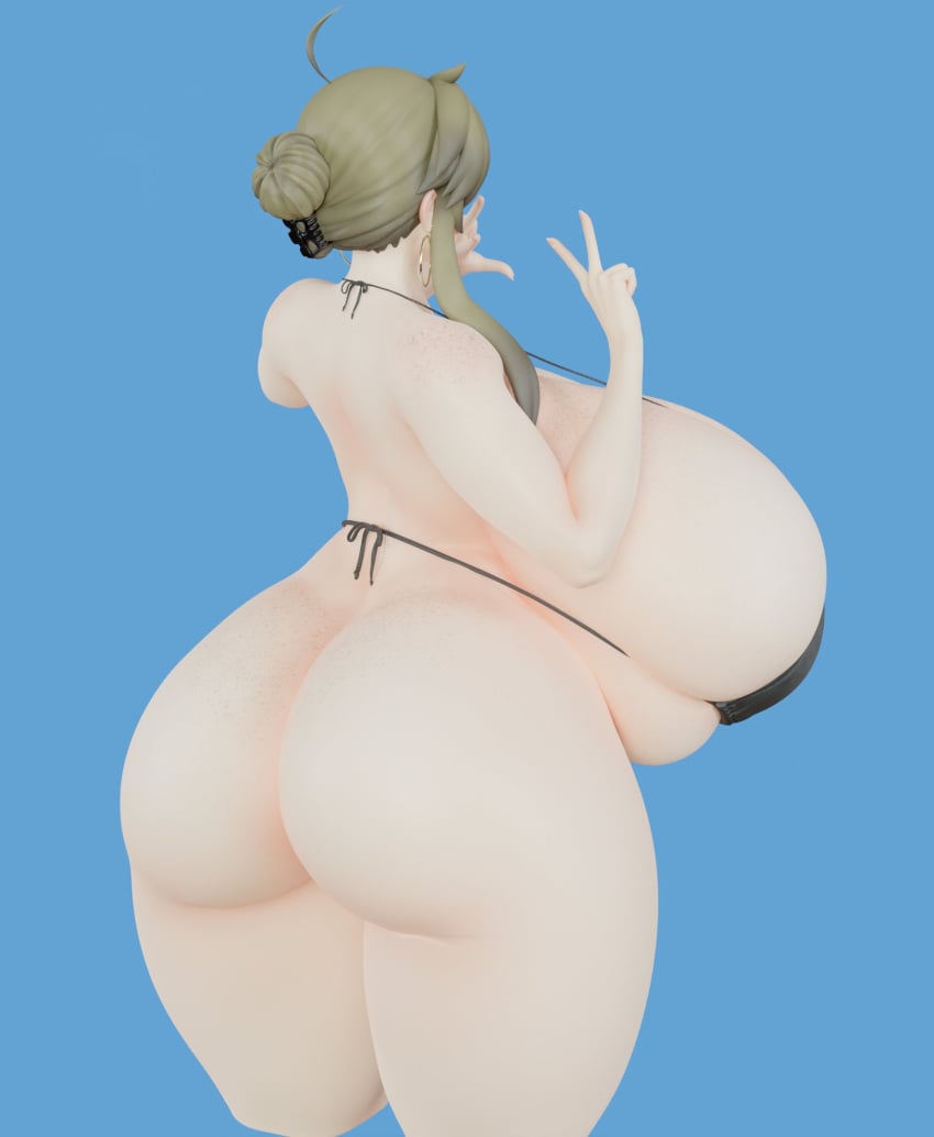 1girls 3d 3d_(artwork) 3d_model 3d_render almost_naked almost_nude back back_view big_ass big_breasts big_butt big_hips big_thighs blue_background breasts_bigger_than_head breasts_bigger_than_torso bursting_breasts caked_up child_bearing_hips cloe_(crysnickel) curvy curvy_body curvy_female curvy_figure curvy_hips dat_ass dumptruck_ass earrings enormous_ass enormous_breasts enormous_butt enormous_thighs fat_ass fat_butt fat_thighs female female_focus female_only freckles freckles_on_ass freckles_on_breasts freckles_on_shoulders front_heavy_breasts gigantic_ass gigantic_breasts gigantic_butt gigantic_thighs heavy_breasts hoop_earrings huge_ass huge_breasts huge_butt huge_hips huge_thighs humongous_ass humongous_breasts hyper_ass hyper_breasts hyper_butt large_ass large_breasts large_butt large_hips large_thighs light-skinned_female light_skin massive_ass massive_breasts massive_butt massive_hips massive_thighs no_panties no_pants pantless peace_sign plump_breasts plump_butt side-tie_bikini side_view skindentation skull_crushing_thighs slim_waist smooth_skin solo solo_female solo_focus thick_ass thick_hips thick_legs thick_thighs thin_waist thunder_thighs uncontainable_breasts usukeninja venus_body voluptuous voluptuous_female wide_hips