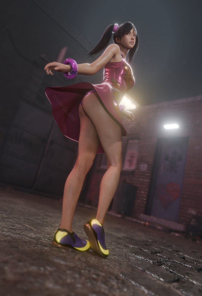 1girls dress female female_only ling_xiaoyu mokujin_hornywood panties tekken tekken_8 thick_thighs upskirt