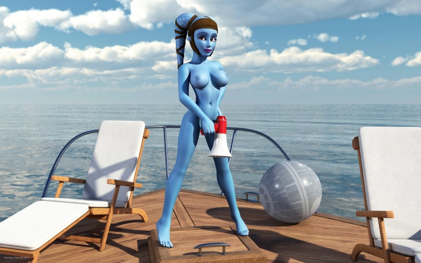 1girls 2014 3d aayla_secura alien alien_girl artist_name bare_shoulders barefoot big_breasts blue_skin busty chair clone_wars curvy day death_star_beach_ball detailed_background erect_nipple erect_nipples eyelashes female female_only front_view headgear holding_object hourglass_figure humanoid jedi jedi_master kondaspeter looking_at_viewer mammal naked nude outdoor outside pose posing purple_lips shadow shaved_pussy shiny shiny_skin solo spread_legs spreading standing star_wars twi'lek voluptuous water wide_hips yellow_eyes