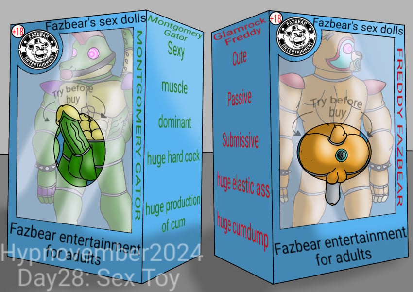 animatronic anthro anus ass ball_gag bear big_butt big_penis chastity_cage chastity_device crocodilian duo english_description english_text erection exhibitionism five_nights_at_freddy's five_nights_at_freddy's:_security_breach gag genitals glamrock_freddy hi_res humanoid hypnosis hypnovember hypnovember2024 lenderednel living_sex_toy machine male male/male mammal mind_break mind_control montgomery_gator muscular object_in_mouth objectification penis portuguese_description presenting presenting_anus presenting_penis reptile ringed_eyes robot robot_anthro scalie scottgames sex_doll sex_slave sex_slave_toy sex_toy slave standing steel_wool_studios take_your_pick text toy_box