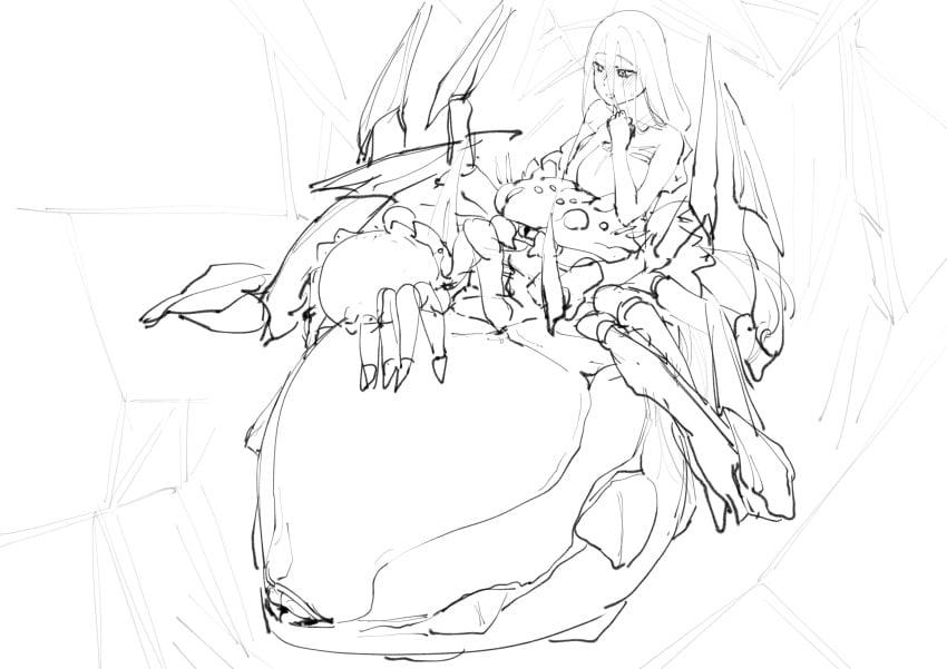 anatomically_correct anatomically_correct_genitalia anatomically_correct_penis anatomically_correct_pussy arachne arachnid_humanoid arachnid_taur arthropod arthropod_abdomen arthropod_girl arthropod_humanoid arthropod_limbs arthropod_taur bestiality bigger_penetrated black_and_white clothed clothed_female extra_legs imminent_fisting imminent_penetration imminent_sex intraspecies intraspecies_bestiality kumoko larger_female long_hair sketch smaller_male smaller_penetrating_bigger so_i'm_a_spider_so_what? spider spider_girl spider_taur spinnerets taratect zoophilia