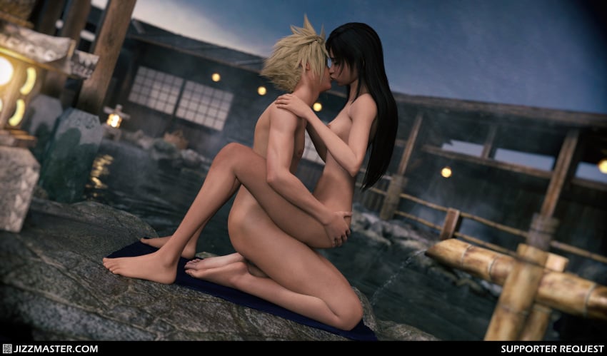 breasts cloud_strife final_fantasy final_fantasy_vii final_fantasy_vii_remake hot_spring jizzmasterzero tifa_lockhart young_cloud_strife young_tifa_lockhart