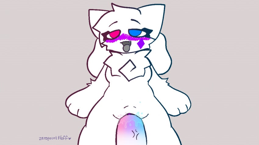 animated animated animated blush crystal_(kittydogcrystal) furry furry_only kittydogcrystal tounge_out white_fur