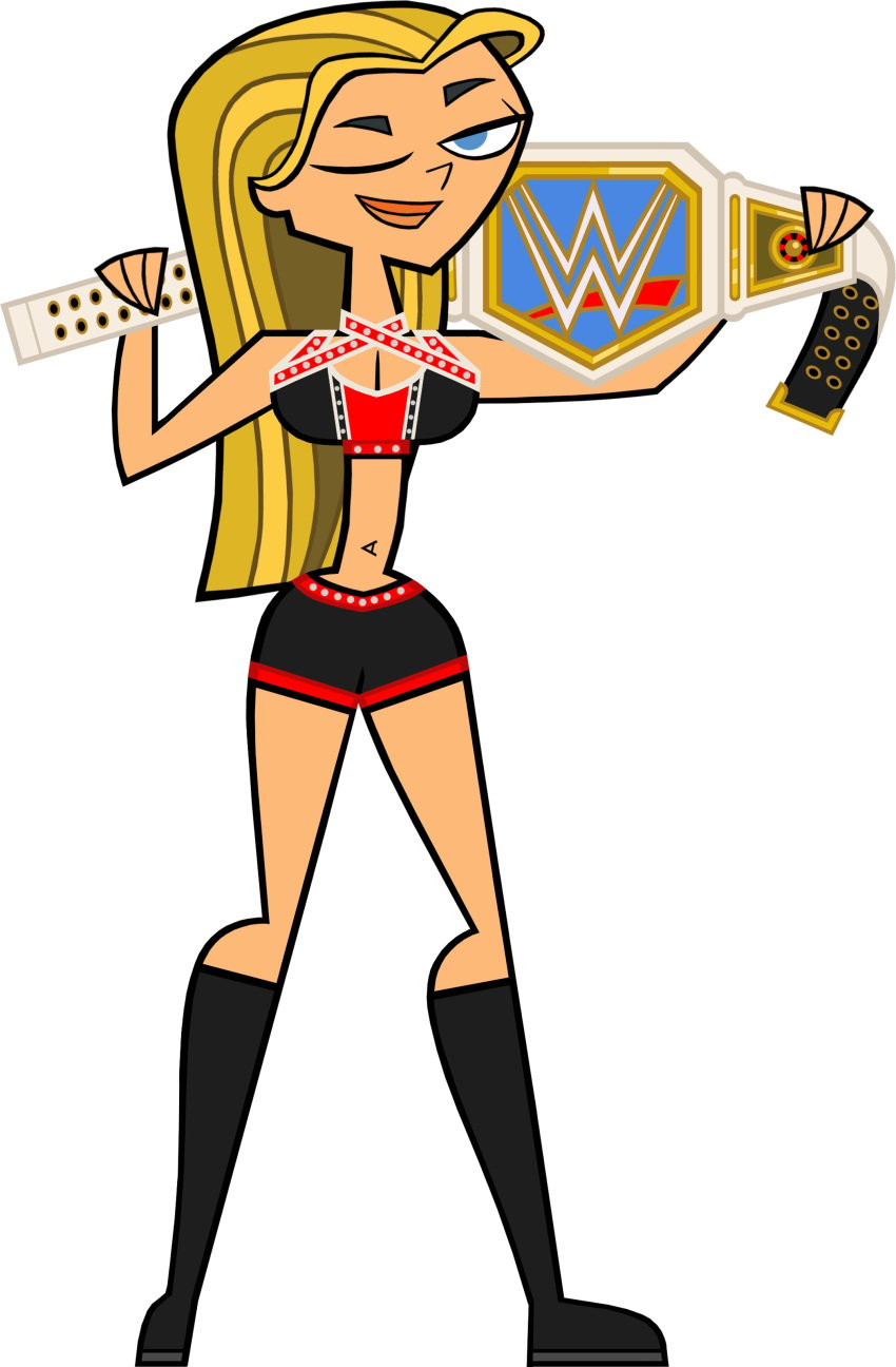 1girls 2018 alexa_bliss alexa_bliss_(cosplay) belly belly_button black_boots blue_eyes blue_eyes_female cartoon_network champion championship_belt cleavage clothed clothed_female clothes clothing codylake commission commission_art cosplay crossover curvaceous curvaceous_body curvaceous_female curvaceous_figure curvaceous_hips curvaceous_thighs curvy curvy_body curvy_female curvy_figure curvy_hips curvy_thighs digital_art digital_drawing digital_drawing_(artwork) digital_media digital_media_(artwork) eyebrows_raised female female_focus female_human female_only female_solo holding_object hourglass_figure lindsay_(tdi) long_blonde_hair long_boots long_hair navel solo solo_female solo_focus total_drama_(series) total_drama_island voluptuous voluptuous_female winking winking_at_viewer winking_eye women's_world_championship_belt wwe wwe_diva wwe_smackdown_women's_championship_belt