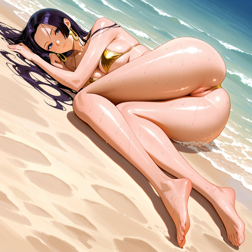 ai_generated bikini boa_hancock clothing female female_only gold_bikini nagatooreki one_piece