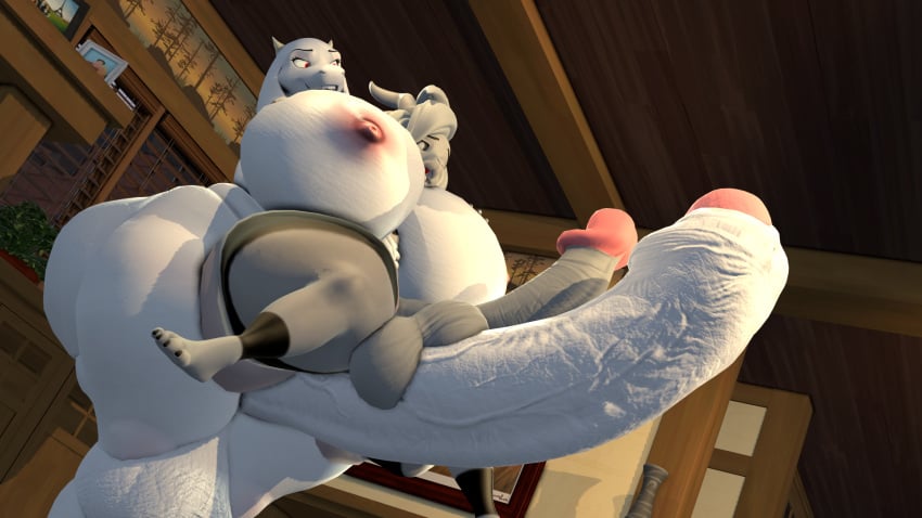 3d 3d_(artwork) age_difference asriel_dreemurr_(god_form) below_view big_ass big_balls big_breasts big_butt big_dom_small_sub big_penis big_thighs fat_ass femboy futa_on_male futanari hyper hyper_ass hyper_balls hyper_breasts hyper_genitalia hyper_penis incest inminent_sex intersex lifting_person living_room male mature_futa mischievous_smile mother_and_child mother_and_son naked nude okbruhsfm penis sex sfm sitting_on_penis size_difference smile source_filmmaker thick_ass thick_thighs toriel undertale undertale_(series) veiny_penis wide_ass wide_hips