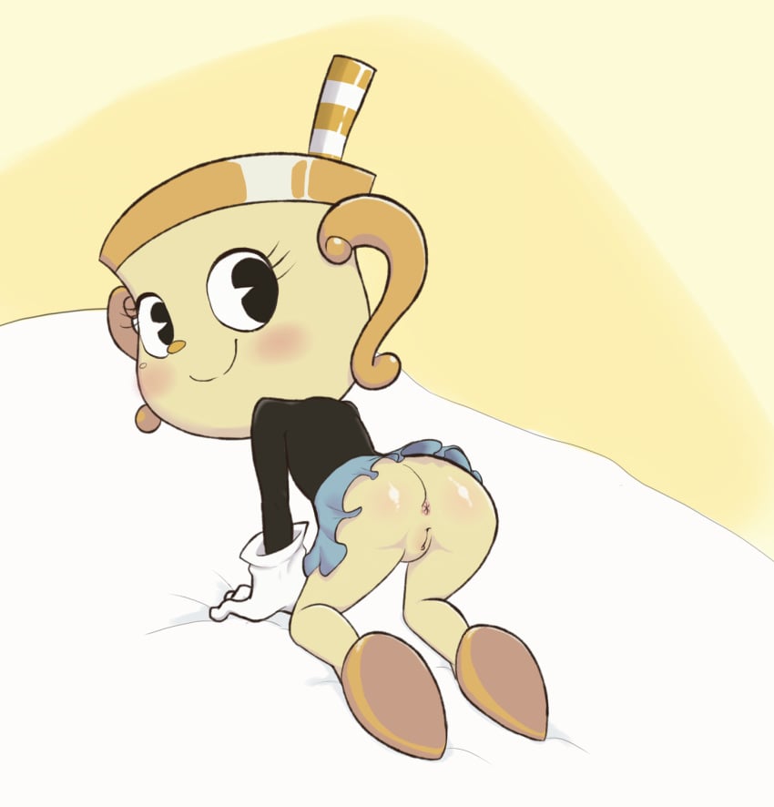 1girls 2018 all_fours animate_inanimate anthro anthrofied anus ass bent_over big_ass big_butt black_eyes blush bottomless bubble_ass bubble_butt butt chalice clothing cuphead:_the_delicious_last_course cuphead_(game) cute doggy_style eyelashes female female_only footwear gloves going_commando handwear huge_ass huge_butt humanoid humanoid_hands humanoid_pussy humanoid_vagina inviting long_sleeves looking_back ms._chalice object_head pixiv presenting presenting_anus presenting_ass presenting_butt presenting_hindquarters presenting_pussy presenting_vagina pussy sake_kemosalmon shoes skirt smile solo thick_thighs vagina video_games white_gloves wide_hips yellow_skin