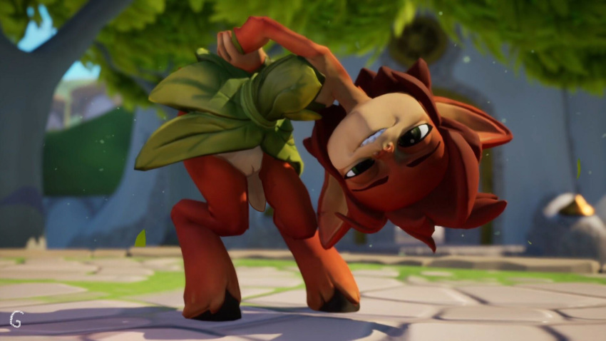 3d activision artist_request edit elora faun female green_eyes nude_edit pussy satyr solo spyro_the_dragon