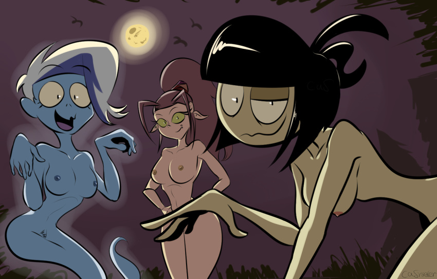 3girls casroder casual creepy_susie crossover female ghost ghost_girl gruftine hanna-barbera human humanoid multiple_girls nipples nude phantasma_phantom school_for_vampires scooby-doo scooby-doo_and_the_ghoul_school the_oblongs trio vampire vampire_girl