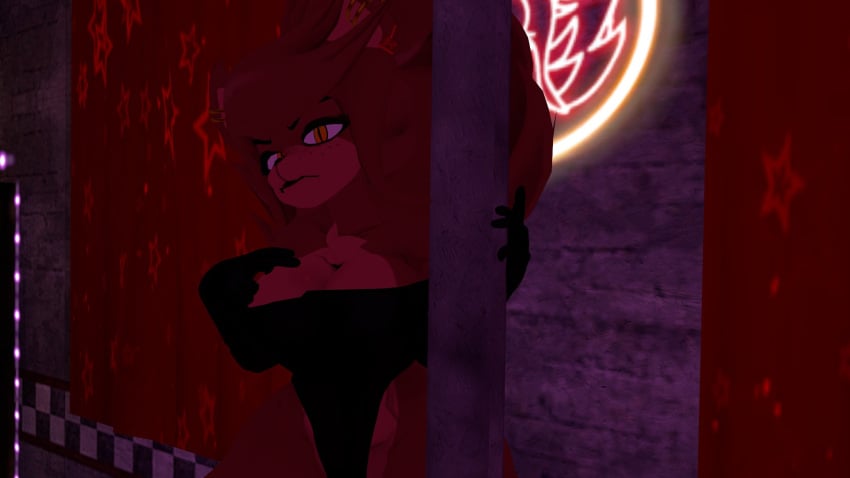 barely_clothed barely_covered_crotch big_ass big_breasts bodysuit curvy fap_nights_at_frenni's fexa fnia fredina's_nightclub gloves grabbing_pole makeup nightclub slim_waist stripper_pole thicc thick thighhighs vrchat vrchat_avatar