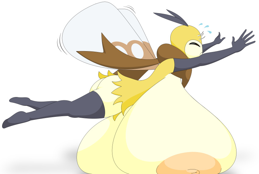 1girls antennae anthro areola ass breast_expansion breasts bug closed_eyes female female_only flying game_freak huge_breasts hyper hyper_breasts immobile insect nintendo nipples pokemon pokemon_sm ribombee shmeepo sweat wings