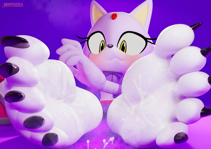 3d_(artwork) 5_toes anthro barefoot big_hands black_toe_claws blaze_the_cat blush bodily_fluids claws countershade_feet countershading cum cum_on_feet cum_on_ground digital_media_(artwork) domestic_cat feet felid feline felis female flustered foot_fetish foot_focus genital_fluids hi_res humanoid_feet mammal musk musky_feet nouvaera plantigrade sega shoes_removed sitting sitting_on_ground smelly smelly_feet solo sonic_(series) sonic_the_hedgehog_(series) toe_claws toes wrinkled_feet wrinkles yellow_eyes