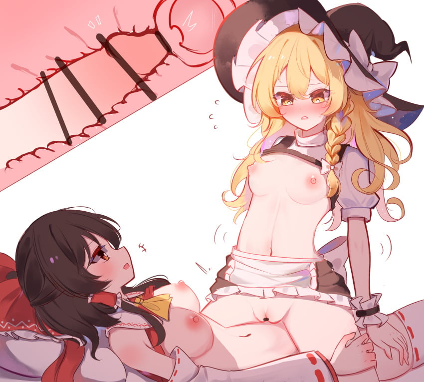 1futa 1girls artist_request bangs big_penis black_bow black_headwear blonde_hair blush bow braid breasts breasts_out censor_bar censored couple couple_(romantic) detached_sleeves dress eyebrows_visible_through_hair female female_focus female_human femsub futa_on_female futa_with_female futanari hair_between_eyes hairbow hat hat_bow highres human humanoid light-skinned_female light_skin long_hair long_sleeves lying marisa_kirisame multiple_girls nipples open_mouth pale_skin pillow pussy pussy_juice red_bow red_dress reimu_hakurei sex shirt short_sleeves single_braid sitting small_breast small_breasts socks solo_focus touhou vaginal_penetration vest white_bow white_hair white_legwear white_shirt witch_hat x-ray yellow_eyes