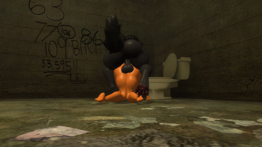 3d balls ballsack big_butt diane_foxington doggy_style forced from_behind futa_on_female futanari gameplay_mechanics left_4_dead left_4_dead_2 mal0 mal0_futanari_(scp-1471) malo on_floor rape restroom scp-1471 scp-1471-a scp_foundation tagme the_bad_guys valve