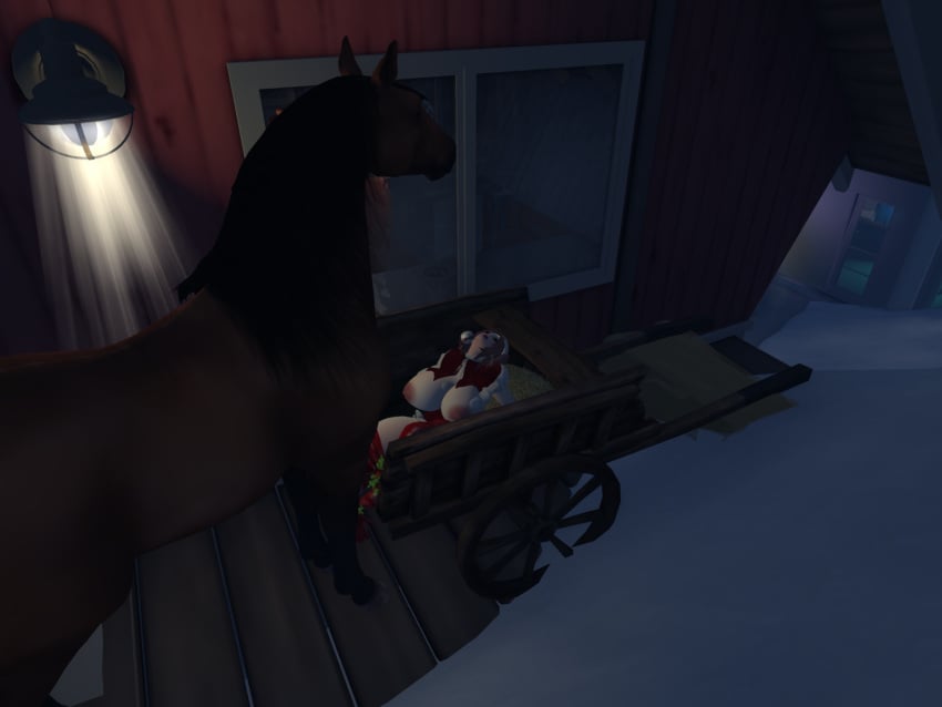 3d chilling christmas dead_or_alive honoka_(doa) horse zoophilia