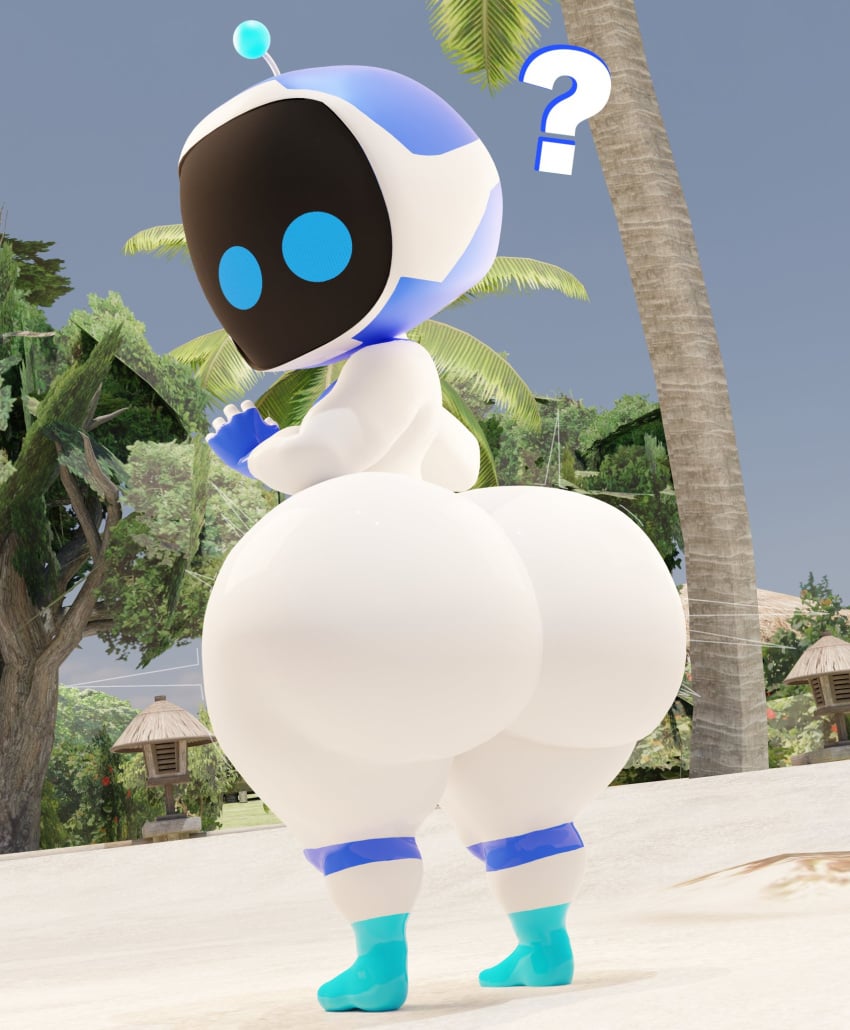 1boy 2024 3d 3d_model ass astro_bot big_ass butt cute_face cute_male fat_ass femboy looking_back male male_focus male_only robot robot_boy shortstack uncle_aiden