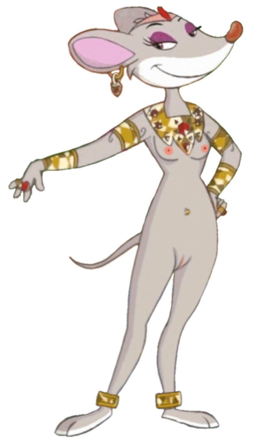 absurd_res alpha_channel anthro bodily_fluids breasts female genitals geronimo_stilton_(series) hi_res humanoid jewelry mammal markings mouse murid murine pawpads pussy rodent rs307980 solo tail tail_markings thea_sisters thea_stilton