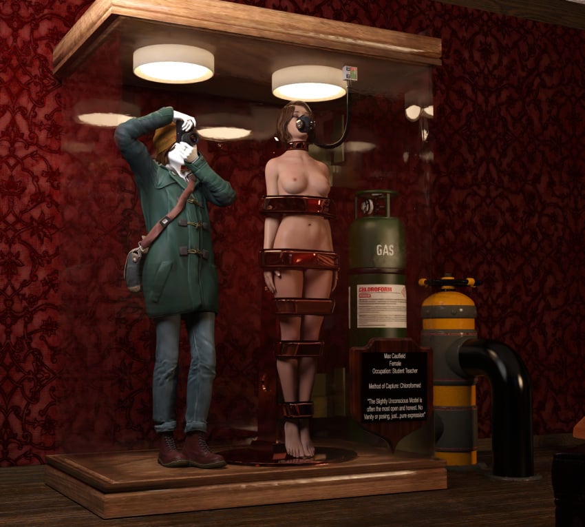 3d bondage bound completely_nude completely_nude_female life_is_strange living_trophy mannequin max_caulfield nude nude_female oldmanjaay trophy_case