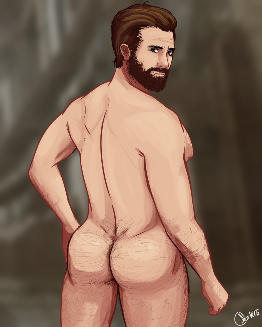 1boy actor ass ass_focus biceps celebrity hair hairy hairy_ass hairy_male human human_only in_character jake_gyllenhaal looking_at_viewer male_only marvel marvel_cinematic_universe marvel_comics muscular muscular_male mysterio naked quentin_beck solo spider-man:_far_from_home spider-man_(series) supervillain