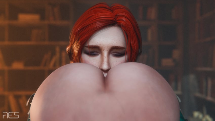 2girls ass ass_up ciri eating_ass female freckles light-skinned_female red_hair the_witcher_(series) the_witcher_3:_wild_hunt triss_merigold witcherres yuri