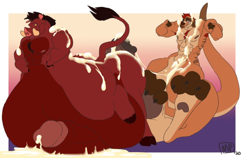 anthro cum disney gay humanoid_penis hyper_cock hyper_cum hyper_penis maxpany minotaur pumbaa the_lion_king timon timon_and_pumbaa