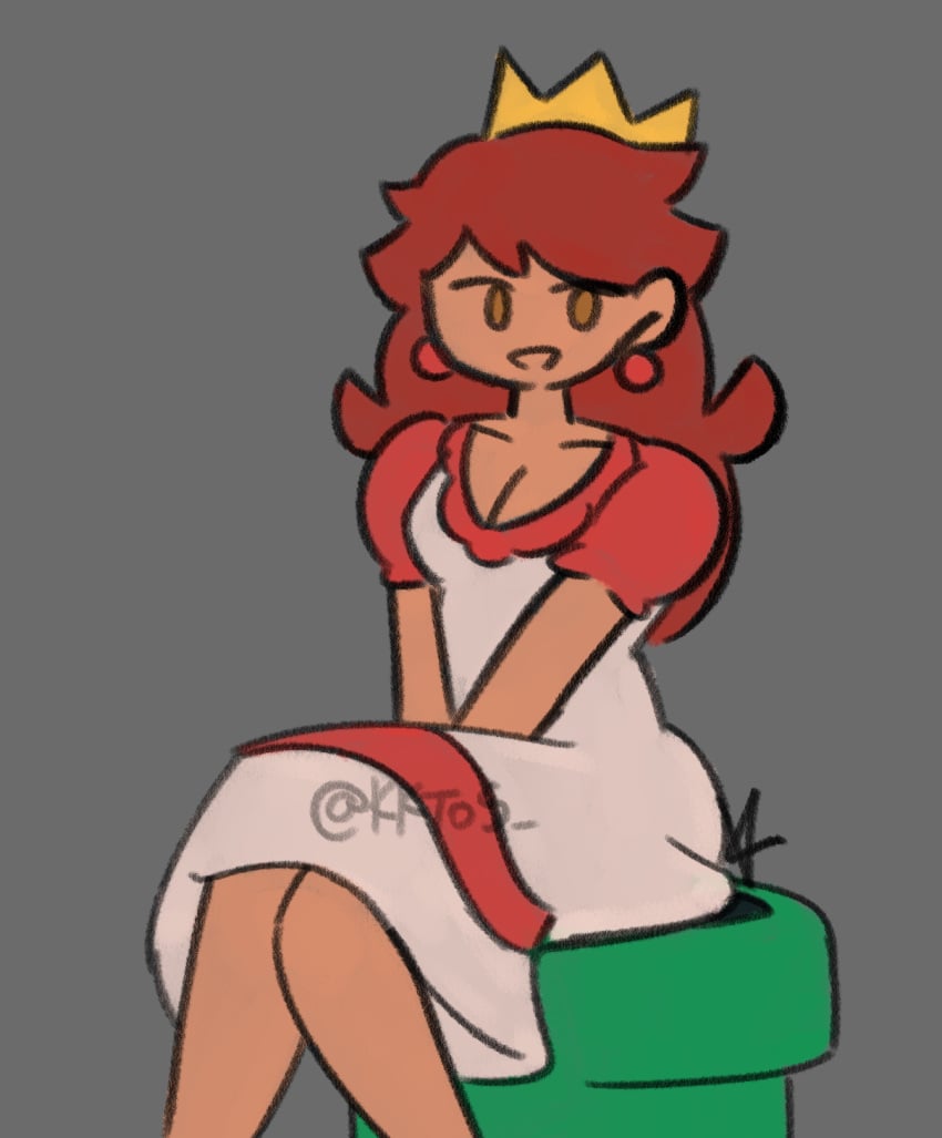 1girls female female_only fucked_through_clothes fucked_through_dress kkt05 looking_at_viewer mario_(series) nintendo princess_peach princess_peach_sprite_redraw_(meme) princess_toadstool red_hair sex_through_clothes sex_through_clothing sex_through_dress through_clothes through_clothing warp_pipe white_dress wormhole