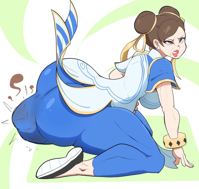 1girls ass ass ass_bigger_than_head big_ass big_butt brown_eyes brown_hair capcom chun-li double_bun eyes_rolling_back hand_on_belly hand_on_stomach protorepulsive repulsiveproto scat scat shitting shitting_self side_view soiling soiling_clothing solo_female street_fighter street_fighter_6 thick_thighs