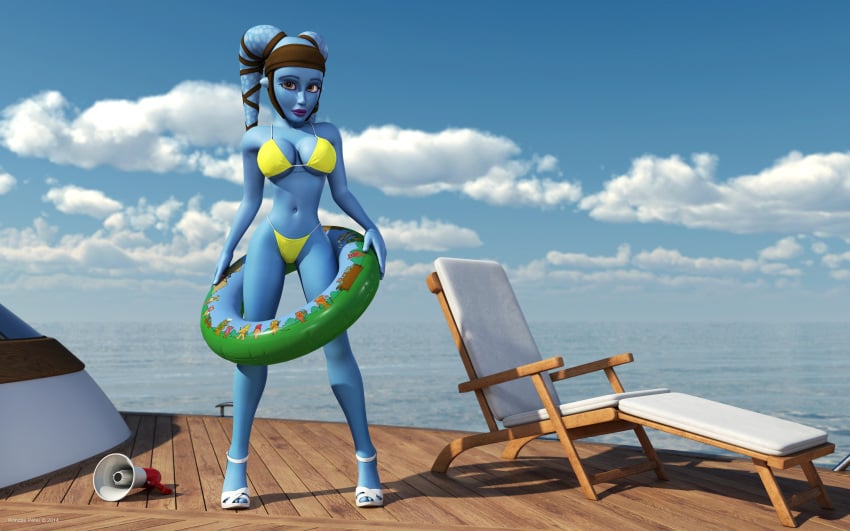 1girls 2014 3d aayla_secura alien alien_girl alternate_version_available artist_name bare_shoulders big_breasts bikini bikini_bottom bikini_top blue_skin busty chair clone_wars curvy day detailed_background ewok_floating_tire eyelashes female female_only front_view headgear hourglass_figure humanoid jedi jedi_master kondaspeter looking_up mammal midriff open_mouth outdoor outside pose posing purple_lips shadow shiny shiny_skin solo spread_legs spreading standing star_wars swimsuit thong twi'lek underboob voluptuous water wide_hips yellow_eyes