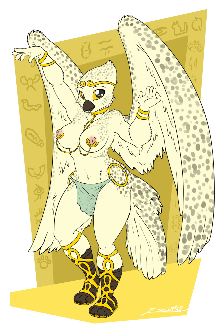 anthro avian bird breasts egyptian female gryphon icetalon nude owl piercing pussy slave snowy_owl zooshi