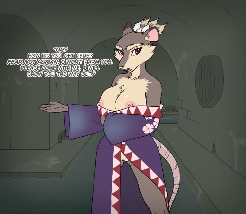 anthro anthro_only breasts clothing female fur genderswap grey_fur japanese_clothing kimono mammal master_splinter milf mistress_splinter mootcookie mootcookie_(artist) mother nipples pussy rat red_eyes rodent rule_63 sewer teenage_mutant_ninja_turtles