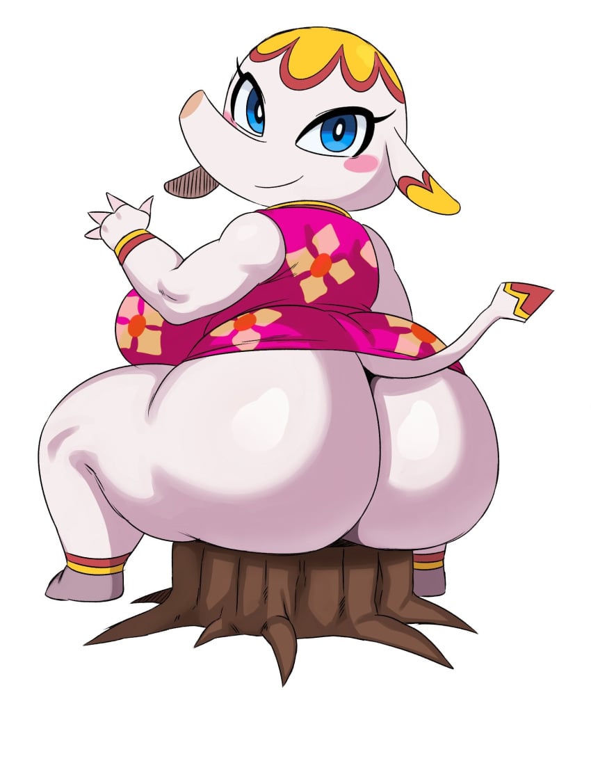 2021 animal_crossing anthro ass ass big_ass big_breasts big_butt breasts bulge clothed clothing dry_humping duo edit edited elephant elephantid female female_focus female_only genitals hi_res hot_dogging huge_ass huge_butt interspecies mammal margie_(animal_crossing) nintendo penis proboscidean solo_female solo_focus sssonic2 twitter video_games