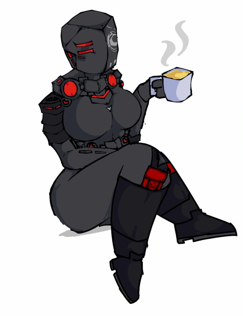 armored_female big_breasts big_thighs coffee decaying_winter high_tech red_armor roblox robloxian