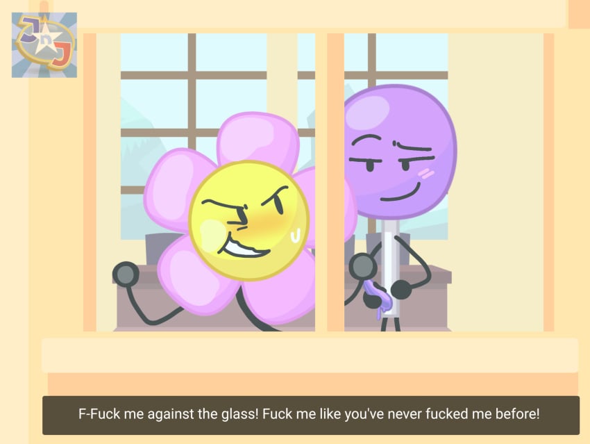 accurate_art_style ambiguous_gender battle_for_dream_island caption_box captions fake_screenshot female female/female flower flower_(bfdi) flowerpop futa_on_female futanari lollipop lollipop_(bfdi) object_shows princessbb public public_sex tentacle_dick yuri