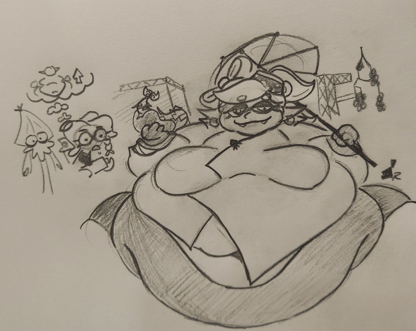 bbw big_breasts breasts female marie_(alterna) marie_(splatoon) morbidly_obese nintendo overweight pixxyvoid splatoon splatoon_3 splatoon_3:_return_of_the_mammalians thick_thighs wide_hips