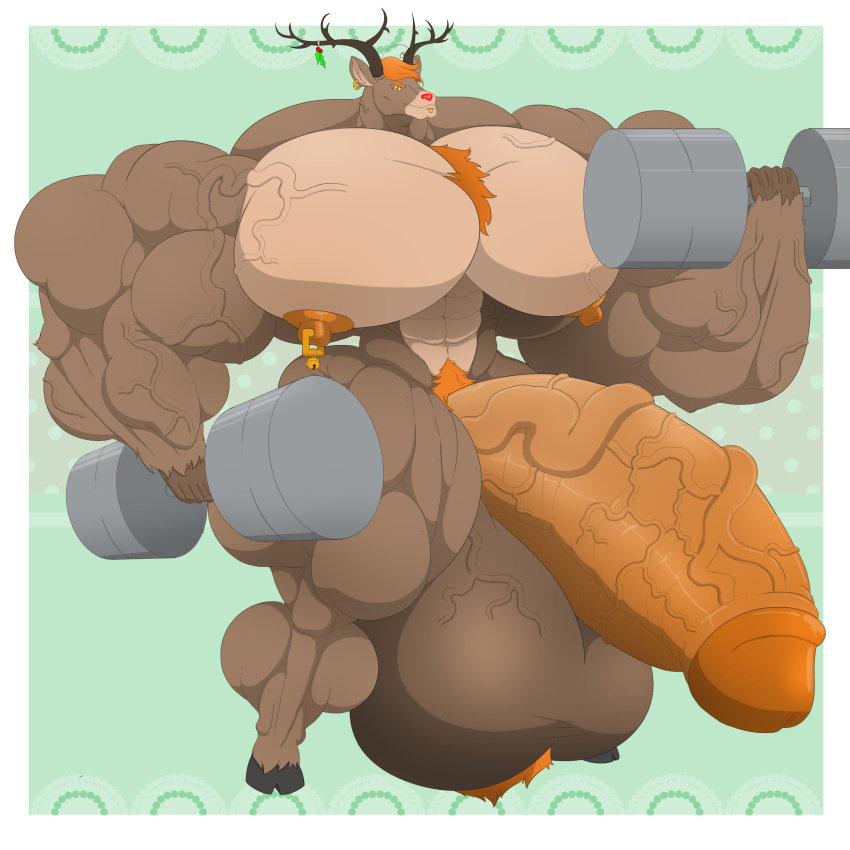 abs antlers biceps big_muscles big_penis centaurus christmas deer extreme_muscles huge_cock huge_muscles hyper_muscles large_muscles large_penis male massive_muscles muscles muscular muscular_arms muscular_legs muscular_thighs nipples non-human pecs penis reindeer rudolph rudolph_the_red-nosed_reindeer weights