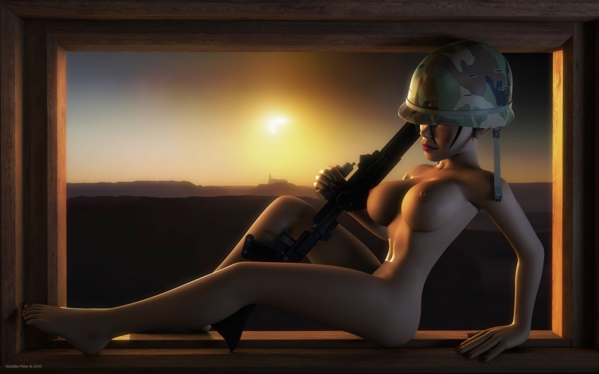 1girls 2016 3d alternate_version_available arcadonna artist_name bare_shoulders barefoot big_breasts black_hair blaster busty cleavage curvy dc-15a_blaster_rifle detailed_background erect_nipple erect_nipples eyelashes female female_only front_view gun helmet holding_object hourglass_figure human indoors inside jedha kondaspeter lipstick makeup nail_polish naked nude pink_lipstick pose posing room shiny shiny_skin short_hair solo star_wars voluptuous weapon wide_hips