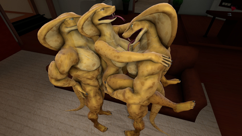 2018 3d balls breasts claws erection female group inside invalid_tag male maxdigipower muscular penis reptile scales scalie snake source_filmmaker tongue