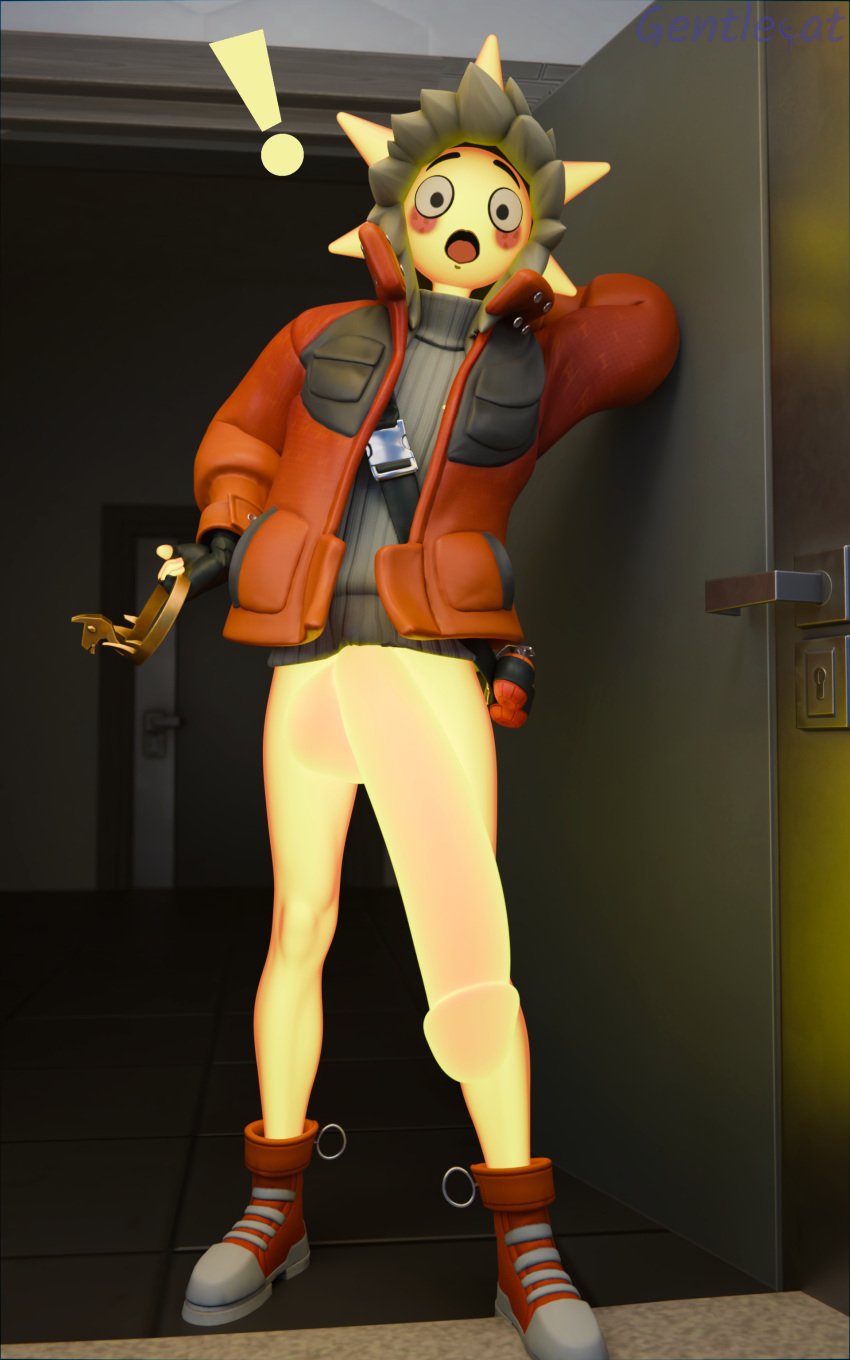 big_penis doorway fortnite gentlecat hung hyper hyper_penis leaning penis shocked sunspot_(fortnite) tagme twink